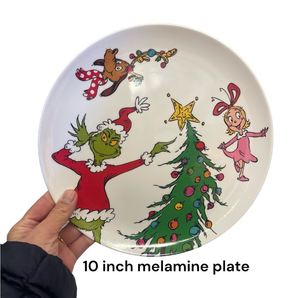 Dr. Seuss Holiday The Grinch Plate Inch Melamine Poshmark